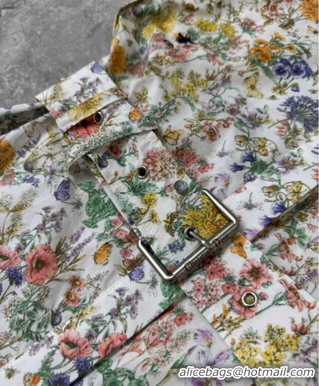 Shop Discount Dior Flora Printed Cotton Long Dress DR090513 2025
