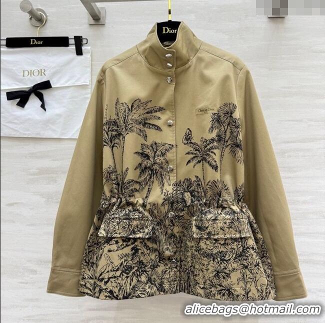 Buy Cheapest Dior Printed Coat DR090521 Khaki 2025