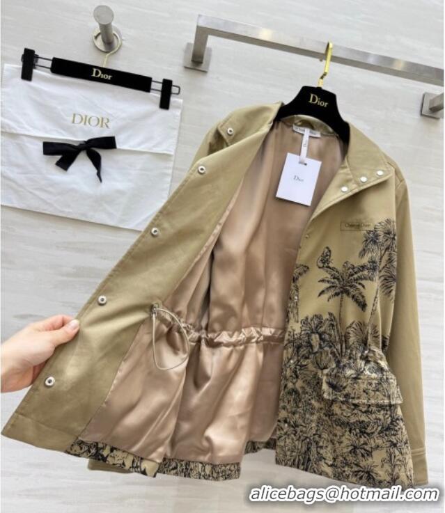 Buy Cheapest Dior Printed Coat DR090521 Khaki 2025