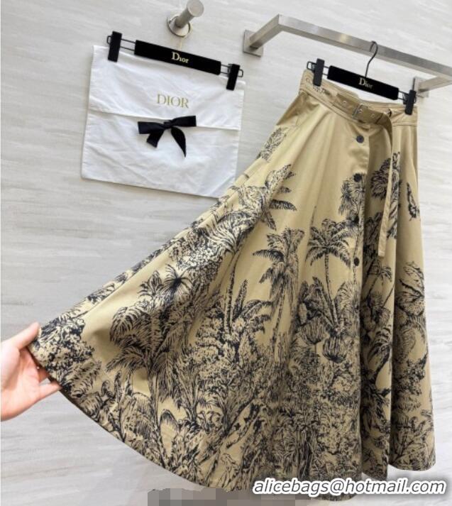 Buy Fashionable Dior Printed Skirt DR090521 Khaki 2025