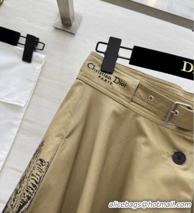 Buy Fashionable Dior Printed Skirt DR090521 Khaki 2025
