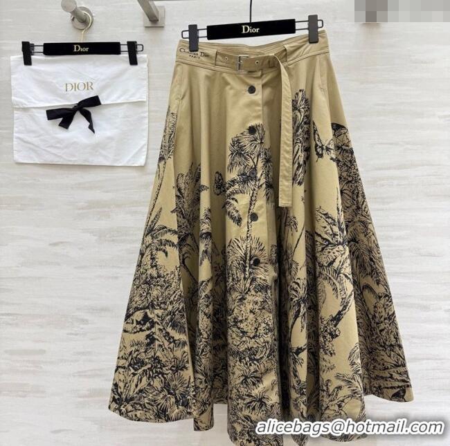 Buy Fashionable Dior Printed Skirt DR090521 Khaki 2025