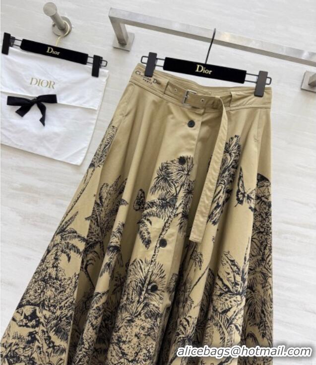 Buy Fashionable Dior Printed Skirt DR090521 Khaki 2025