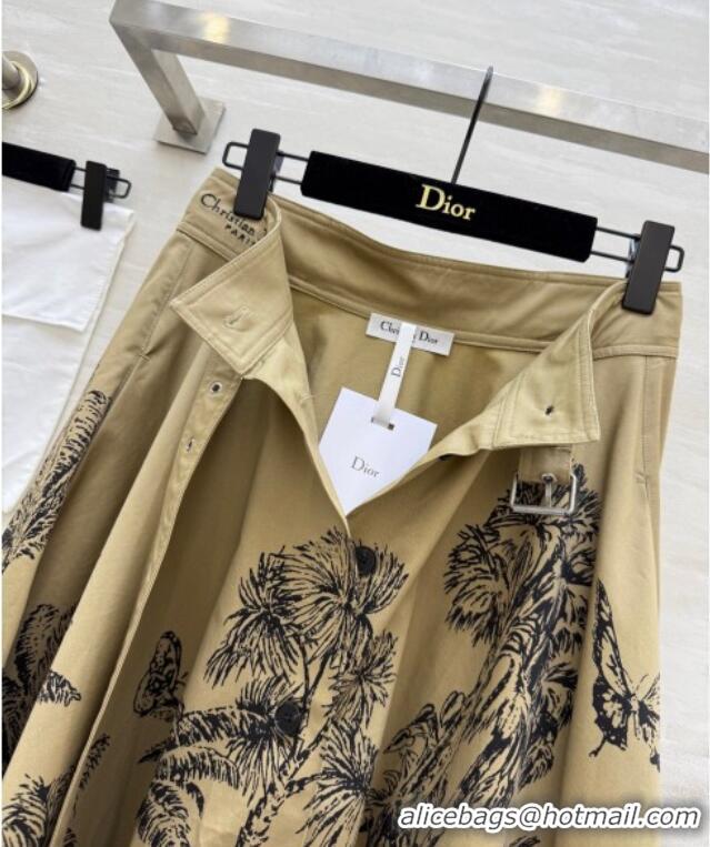 Buy Fashionable Dior Printed Skirt DR090521 Khaki 2025