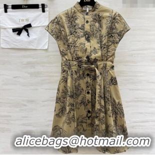Buy Best Price Dior Printed Dress DR090521 Khaki 2025
