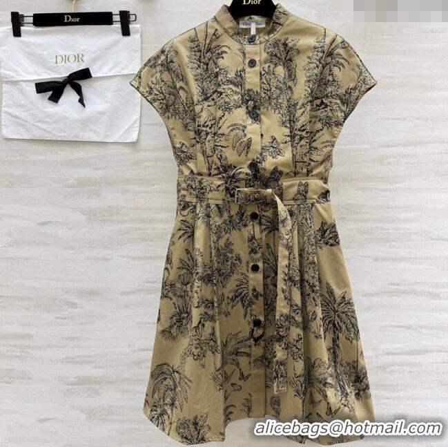 Buy Best Price Dior Printed Dress DR090521 Khaki 2025