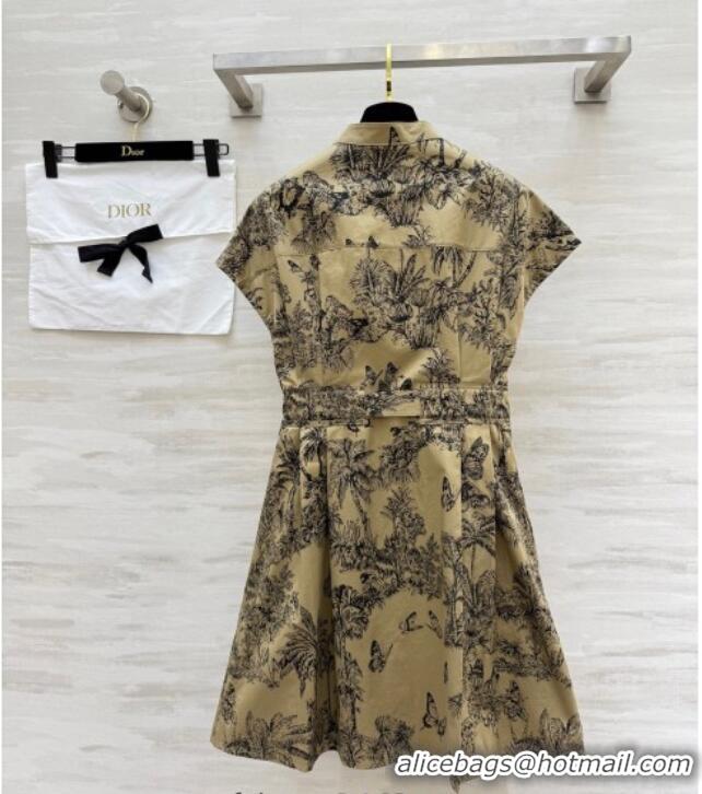 Buy Best Price Dior Printed Dress DR090521 Khaki 2025