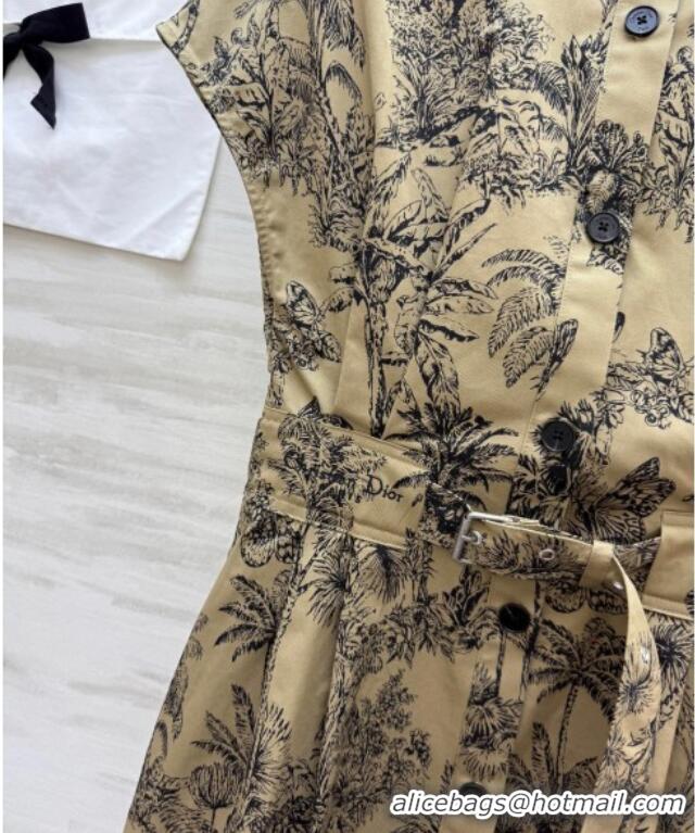 Buy Best Price Dior Printed Dress DR090521 Khaki 2025