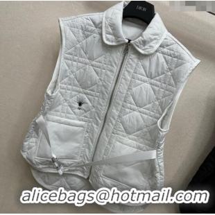 Top Grade Dior Oblique Vest with Belt DR090404 White 2025