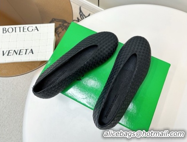 Buy Luxury Bottega Veneta Rosa Ballerinas Flat in Mini Intrecciato Leather Black 0823010