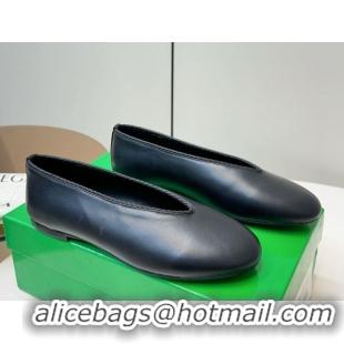 Luxurious Bottega Veneta Rosa Ballerinas Flat in Calfskin Leather Black 0823012