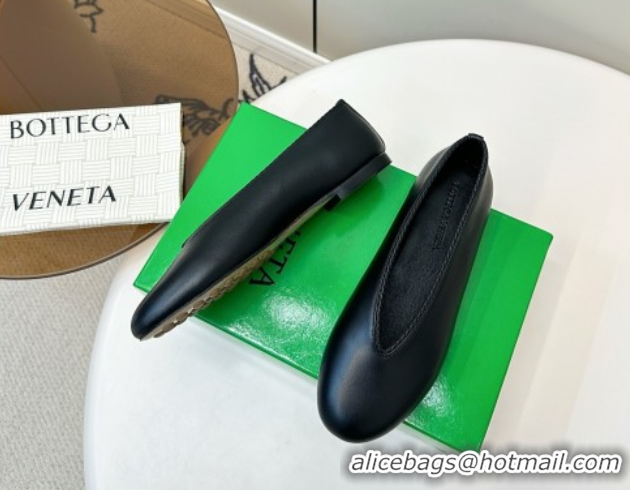 Luxurious Bottega Veneta Rosa Ballerinas Flat in Calfskin Leather Black 0823012