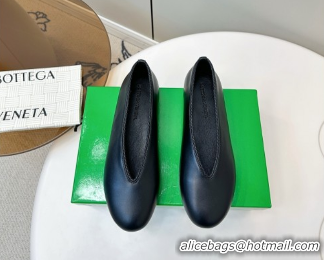 Luxurious Bottega Veneta Rosa Ballerinas Flat in Calfskin Leather Black 0823012