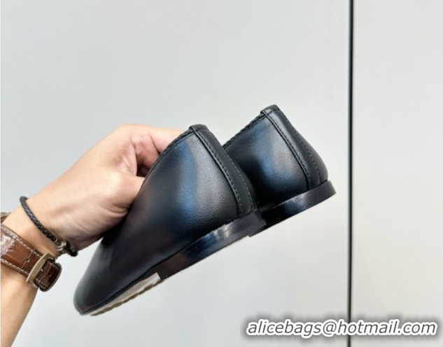 Luxurious Bottega Veneta Rosa Ballerinas Flat in Calfskin Leather Black 0823012
