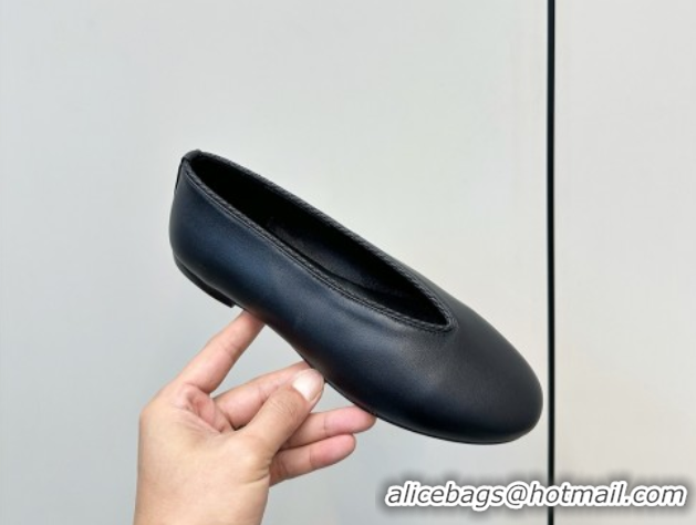 Luxurious Bottega Veneta Rosa Ballerinas Flat in Calfskin Leather Black 0823012