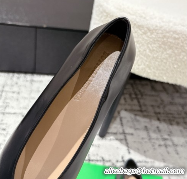 Shop Duplicate Bottega Veneta Sofia Ballerinas Flat in Shiny Calfskin Leather Black 50823019