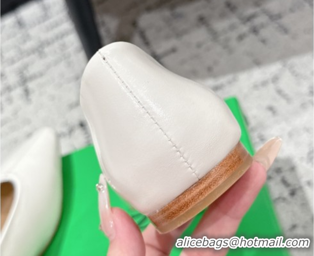 Purchase Bottega Veneta Sofia Ballerinas Flat in Shiny Calfskin Leather White 50823021