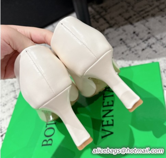 Grade Quality Bottega Veneta Sofia Heel Pumps 9cm in Shiny Calfskin Leather White 50823024