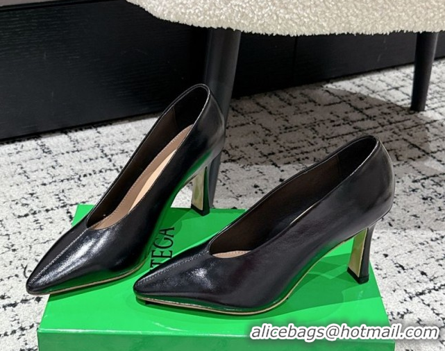 Popular Style Bottega Veneta Sofia Heel Pumps 9cm in Shiny Calfskin Leather Black 50823025