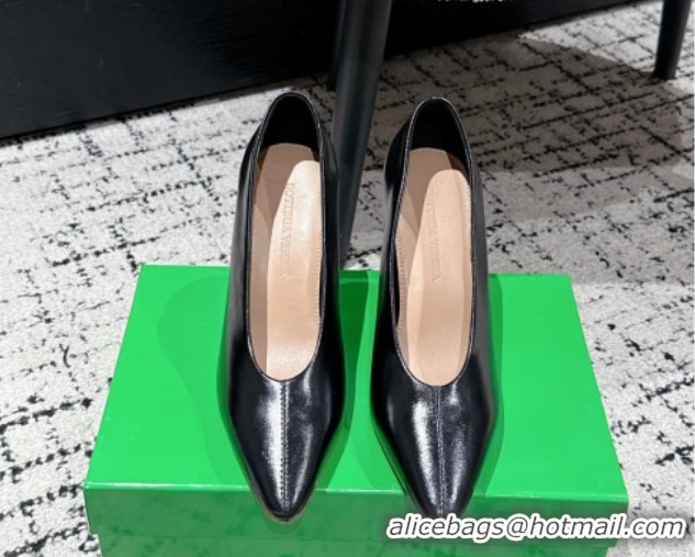 Popular Style Bottega Veneta Sofia Heel Pumps 9cm in Shiny Calfskin Leather Black 50823025