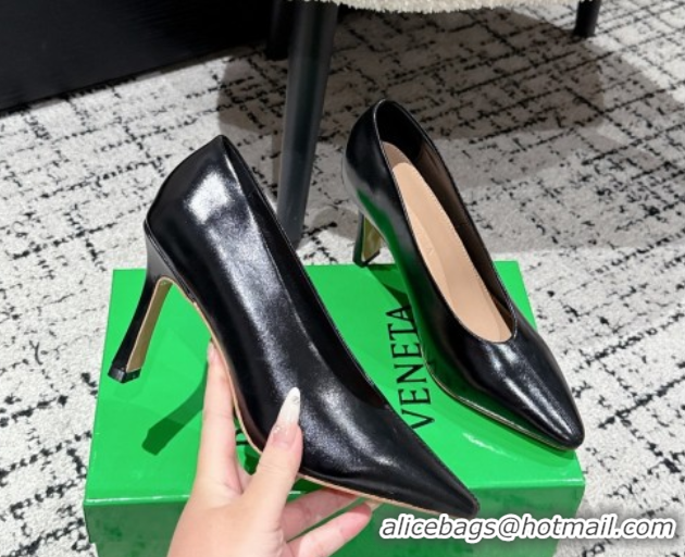 Popular Style Bottega Veneta Sofia Heel Pumps 9cm in Shiny Calfskin Leather Black 50823025