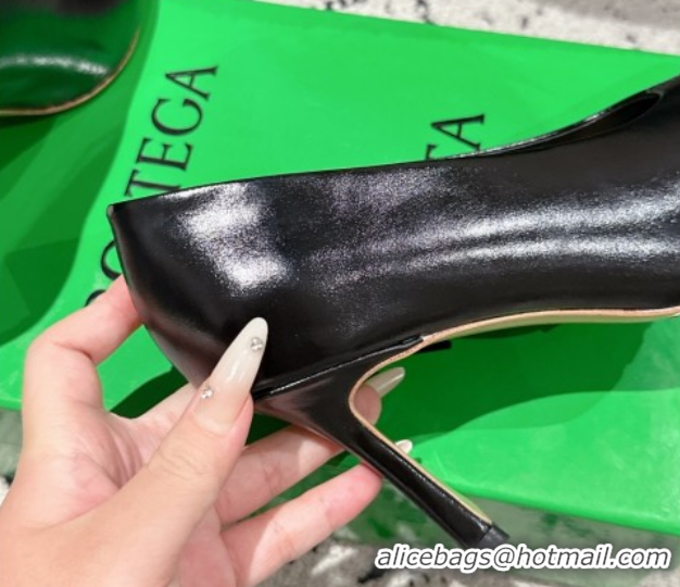 Popular Style Bottega Veneta Sofia Heel Pumps 9cm in Shiny Calfskin Leather Black 50823025