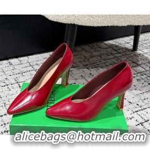 Luxury Cheap Bottega Veneta Sofia Heel Pumps 9cm in Shiny Calfskin Leather Red 50823026