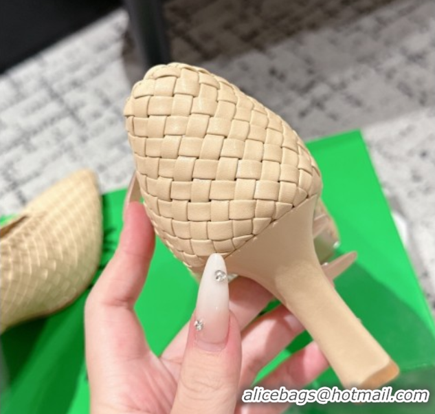 Cheap Price Bottega Veneta Sofia Heel Pumps 9cm in Intreccio Leather Nude 50823029