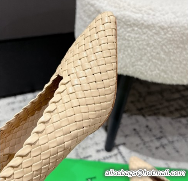 Cheap Price Bottega Veneta Sofia Heel Pumps 9cm in Intreccio Leather Nude 50823029
