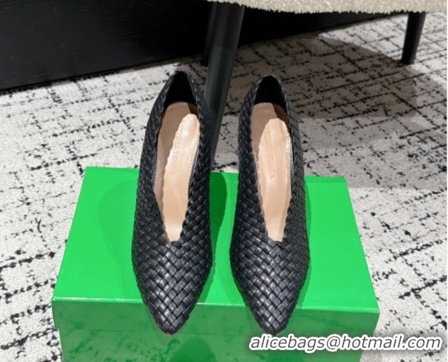 Big Discount Bottega Veneta Sofia Heel Pumps 9cm in Intreccio Leather Black 50823030