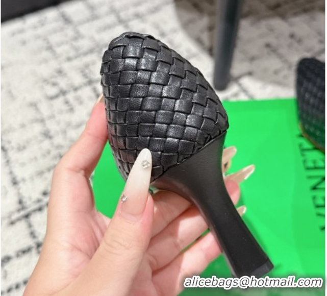 Big Discount Bottega Veneta Sofia Heel Pumps 9cm in Intreccio Leather Black 50823030