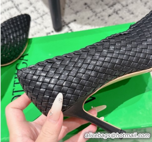 Big Discount Bottega Veneta Sofia Heel Pumps 9cm in Intreccio Leather Black 50823030