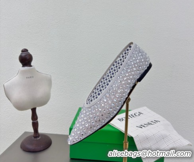Hot Style Bottega Veneta Sofia Ballerinas Flat in Mesh and Strass White 0823030