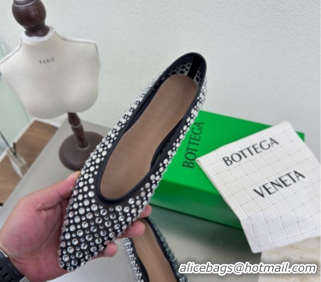 Duplicate Bottega Veneta Sofia Ballerinas Flat in Mesh and Strass Black 0823031