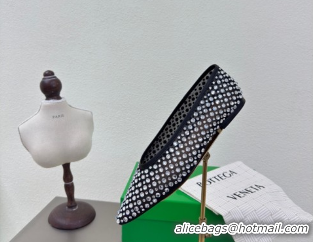 Duplicate Bottega Veneta Sofia Ballerinas Flat in Mesh and Strass Black 0823031