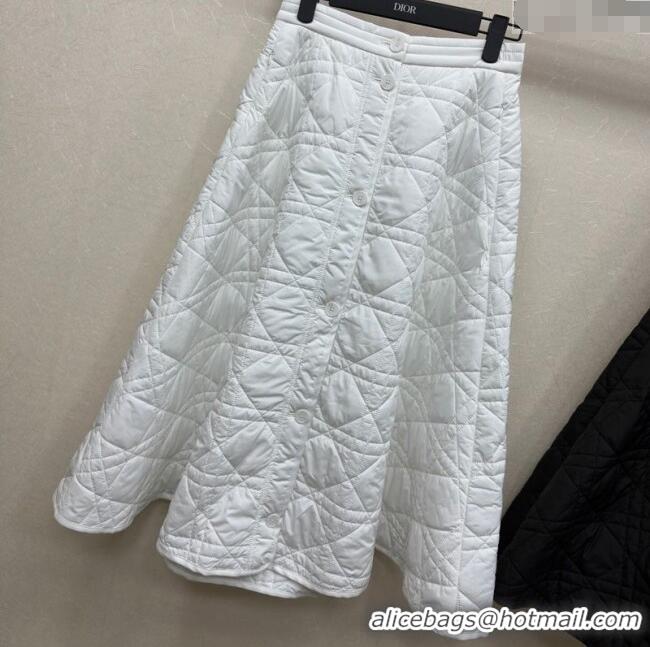 Reasonable Price Dior Oblique Long Skirt DR090404 White 2025