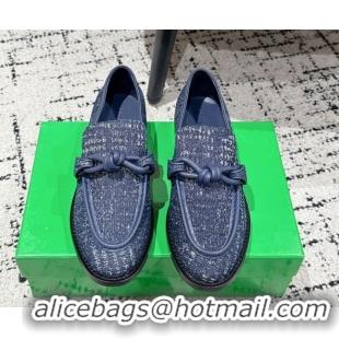 1:1 aaaaa Bottega Veneta Astaire Loafers in Denim with Knot Blue Upper 0823034