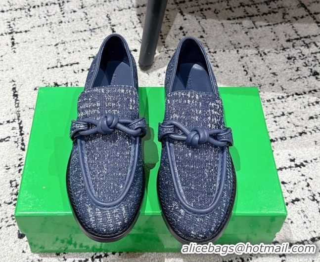 1:1 aaaaa Bottega Veneta Astaire Loafers in Denim with Knot Blue Upper 0823034