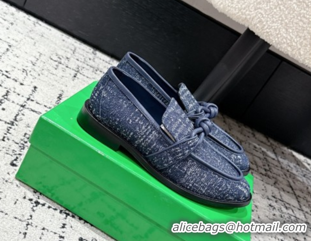1:1 aaaaa Bottega Veneta Astaire Loafers in Denim with Knot Blue Upper 0823034