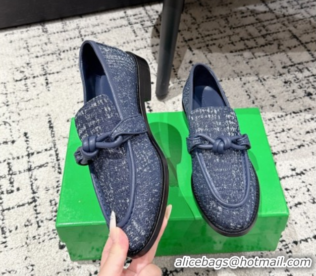 1:1 aaaaa Bottega Veneta Astaire Loafers in Denim with Knot Blue Upper 0823034