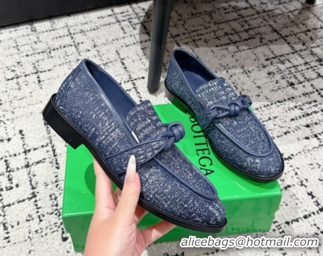 1:1 aaaaa Bottega Veneta Astaire Loafers in Denim with Knot Blue Upper 0823034