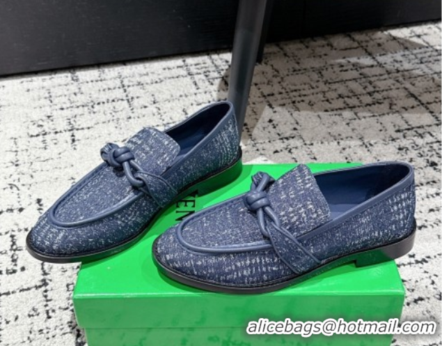 1:1 aaaaa Bottega Veneta Astaire Loafers in Denim with Knot Blue Upper 0823034