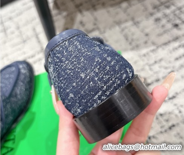 1:1 aaaaa Bottega Veneta Astaire Loafers in Denim with Knot Blue Upper 0823034