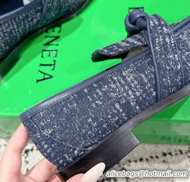 1:1 aaaaa Bottega Veneta Astaire Loafers in Denim with Knot Blue Upper 0823034