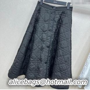 Super Quality Dior Oblique Long Skirt DR090404 Black 2025