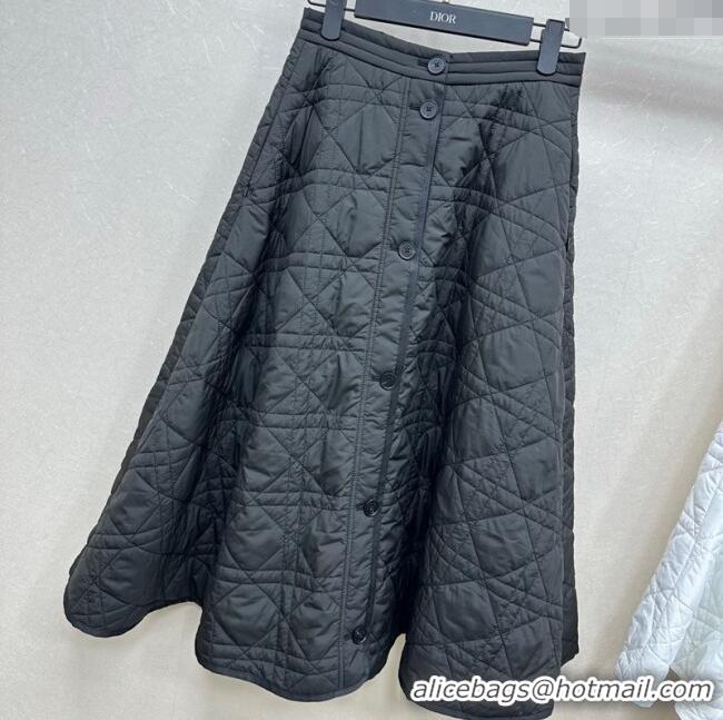 Super Quality Dior Oblique Long Skirt DR090404 Black 2025