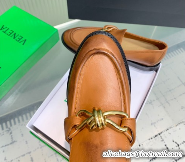 Trendy Design Bottega Veneta Astaire Loafers in Faded Calfskin with Knot Brown/Gold 0823038