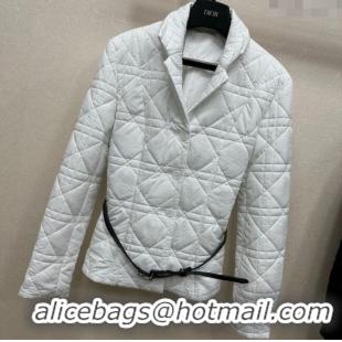 Trendy Design Dior Oblique Padded Jacket with Belt DR090404 White 2025