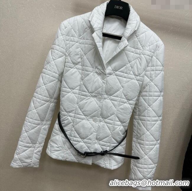 Trendy Design Dior Oblique Padded Jacket with Belt DR090404 White 2025