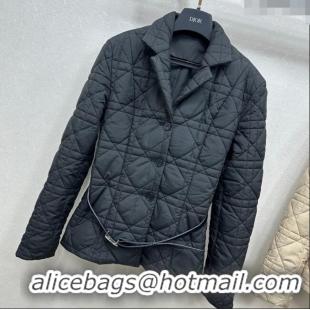 Well Crafted Dior Oblique Padded Jacket with Belt DR090404 Black 2025